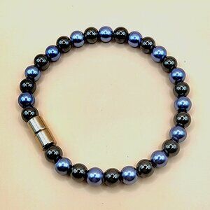 Magnetic Therapy Bracelet / Blue Metalica
